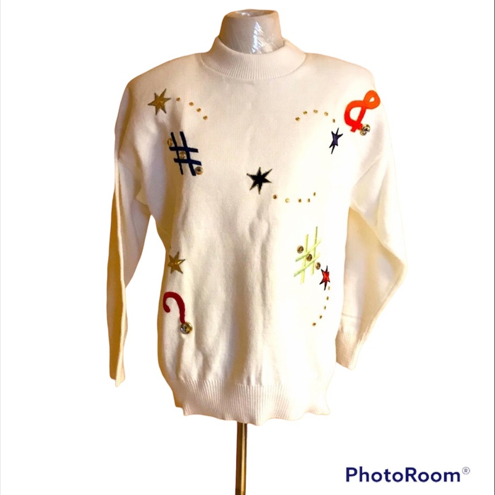 Rare! Vintage! Made in USA Womens sweater, OS, 80’s style 100% cotton NWT